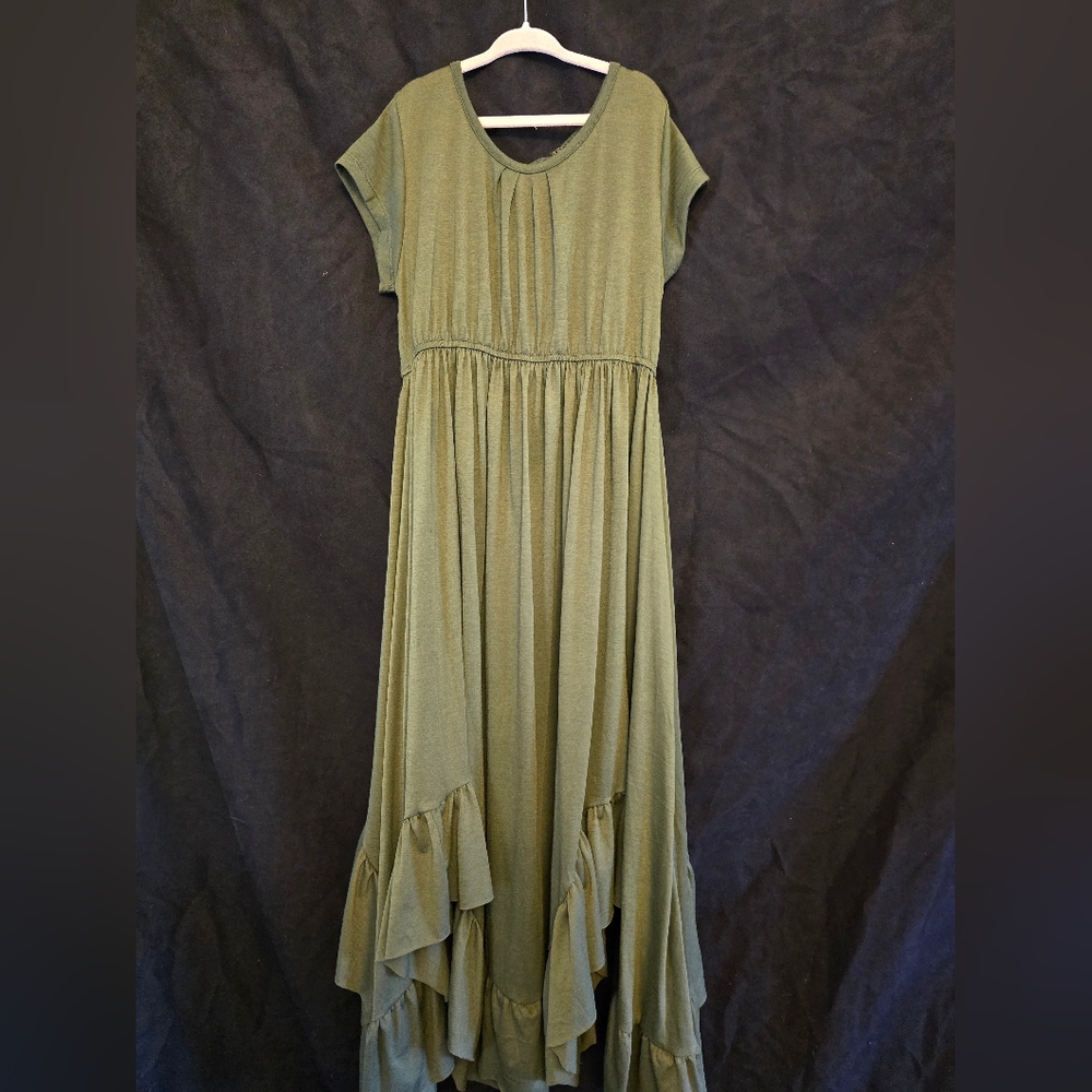 Elegant Joyfolie Mia Joy Olive Green Briley Girl's Ruffle Maxi Dress